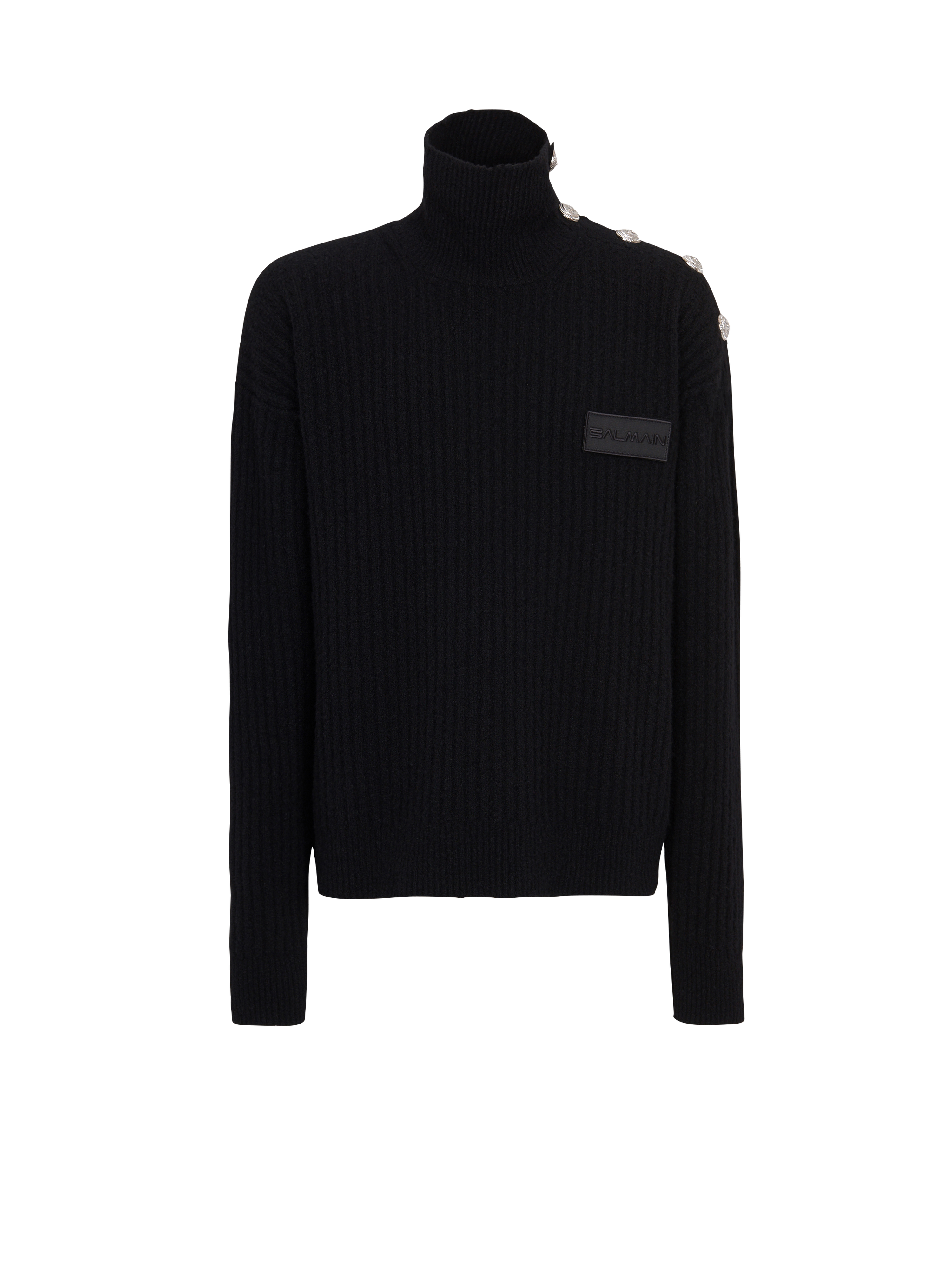 Cashmere turtleneck sweater, black