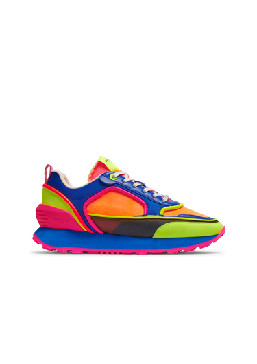 Multicolor suede, nylon and mesh Racer low-top sneakers