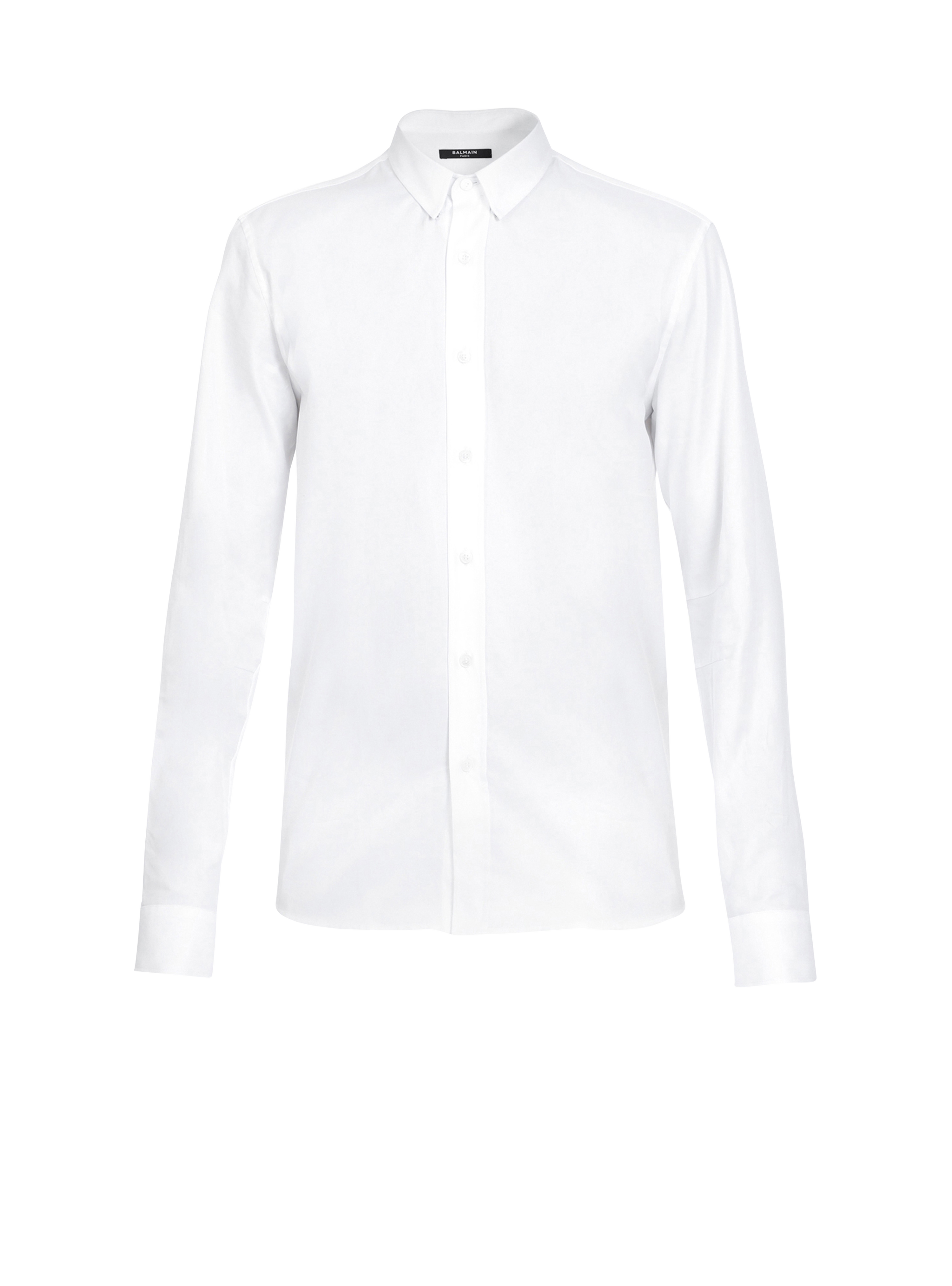 Fitted white cotton shirt, white