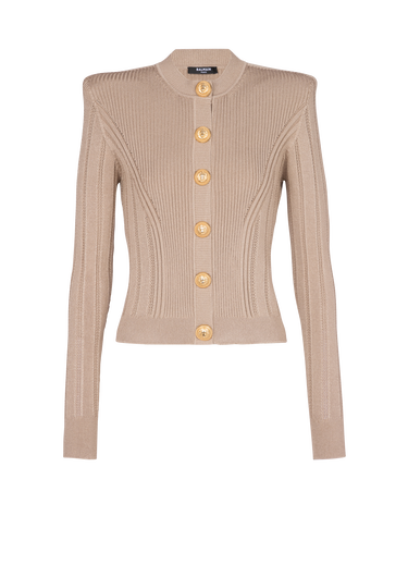 Knit cardigan with gold buttons