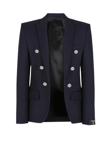 blazer with double-breasted silver-tone buttoned fastening
